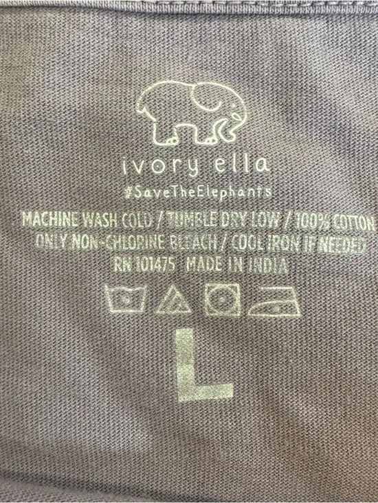 Ivory Ella Long Sleeve Pocket Tee – Purple | Size Large - Picture 4 of 8